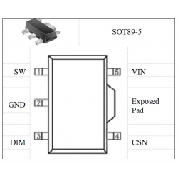 SP4115内置MOS管1A大功率LED恒流驱动器